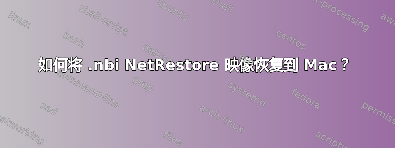 如何将 .nbi NetRestore 映像恢复到 Mac？