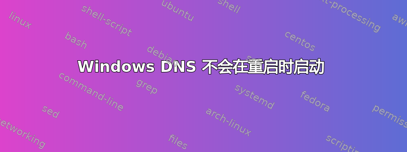 Windows DNS 不会在重启时启动