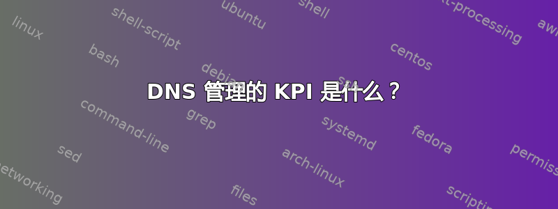 DNS 管理的 KPI 是什么？