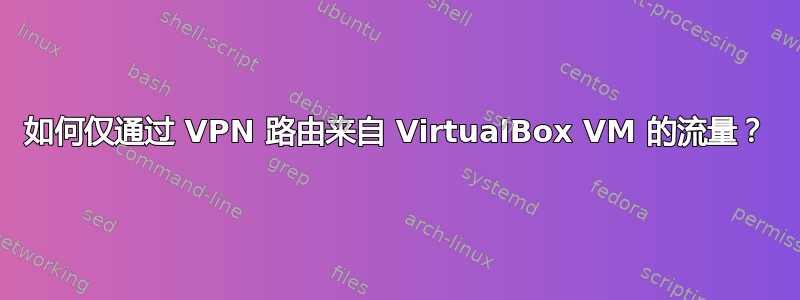 如何仅通过 VPN 路由来自 VirtualBox VM 的流量？