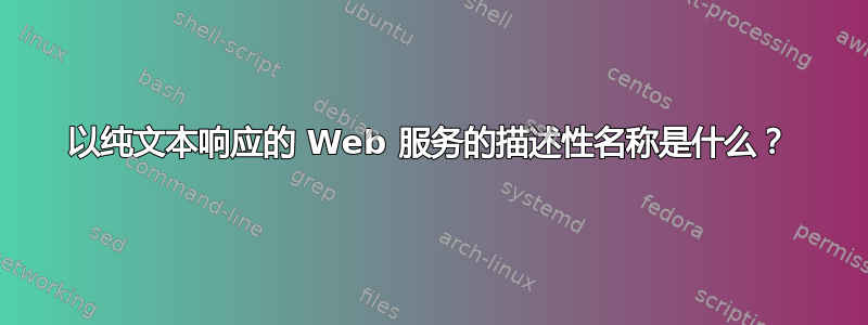 以纯文本响应的 Web 服务的描述性名称是什么？