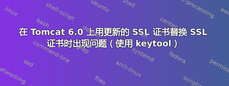 在 Tomcat 6.0 上用更新的 SSL 证书替换 SSL 证书时出现问题（使用 keytool）