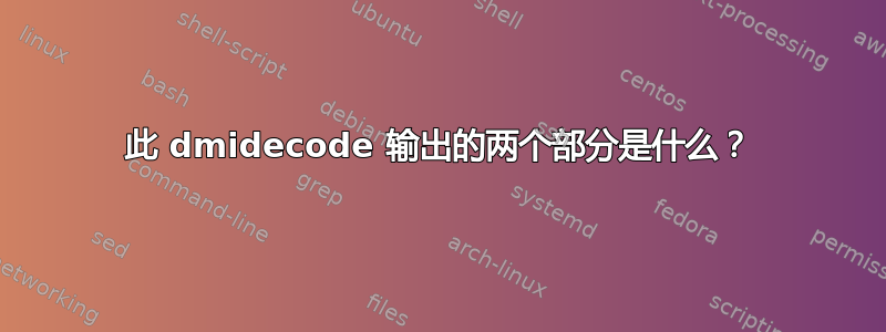 此 dmidecode 输出的两个部分是什么？