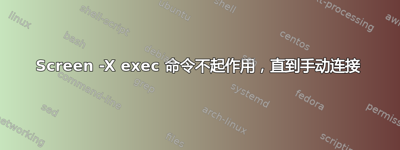 Screen -X exec 命令不起作用，直到手动连接