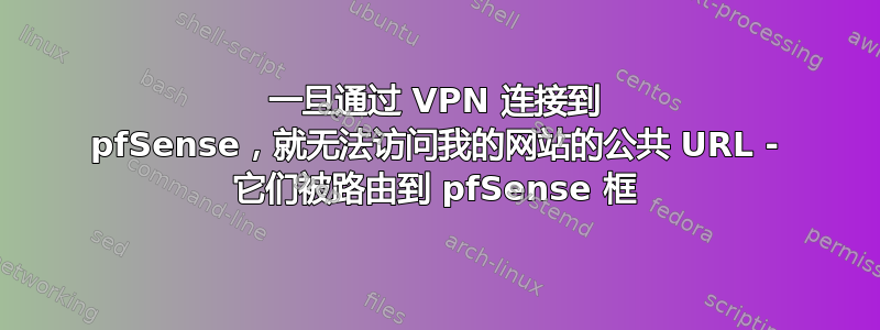 一旦通过 VPN 连接到 pfSense，就无法访​​问我的网站的公共 URL - 它们被路由到 pfSense 框