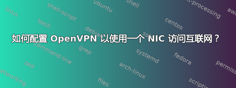 如何配置 OpenVPN 以使用一个 NIC 访问互联网？