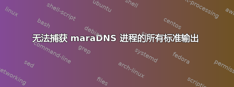 无法捕获 maraDNS 进程的所有标准输出