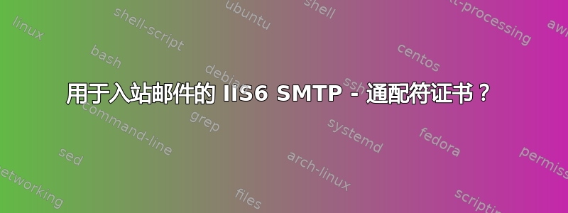 用于入站邮件的 IIS6 SMTP - 通配符证书？