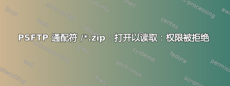 PSFTP 通配符 /*.zip：打开以读取：权限被拒绝