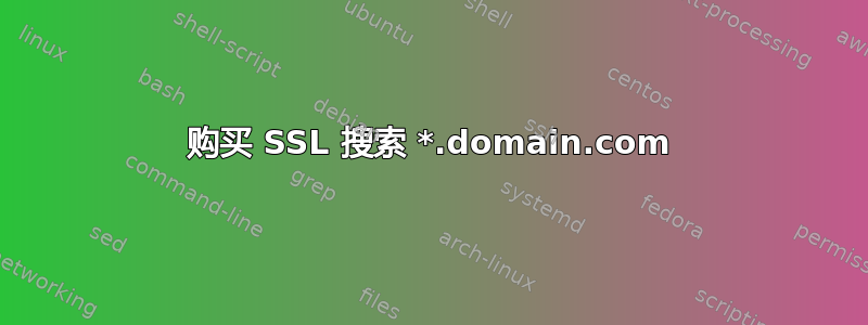 购买 SSL 搜索 *.domain.com