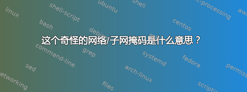 这个奇怪的网络/子网掩码是什么意思？