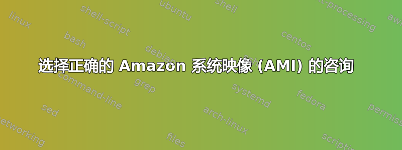 选择正确的 Amazon 系统映像 (AMI) 的咨询 