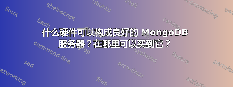 什么硬件可以构成良好的 MongoDB 服务器？在哪里可以买到它？