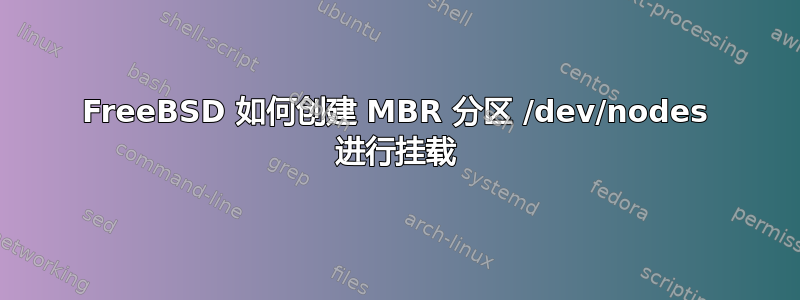 FreeBSD 如何创建 MBR 分区 /dev/nodes 进行挂载