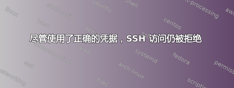 尽管使用了正确的凭据，SSH 访问仍被拒绝