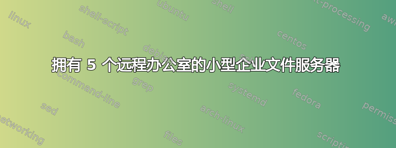 拥有 5 个远程办公室的小型企业文件服务器