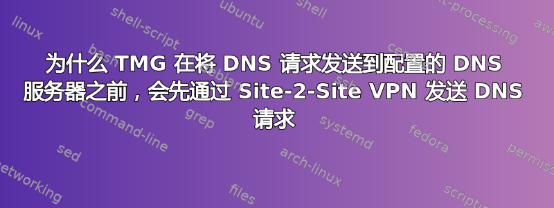 为什么 TMG 在将 DNS 请求发送到配置的 DNS 服务器之前，会先通过 Site-2-Site VPN 发送 DNS 请求