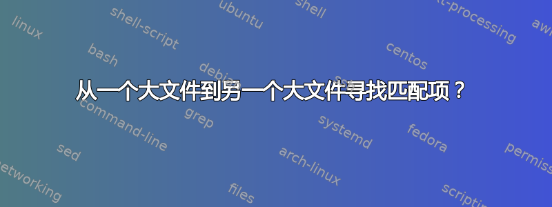 从一个大文件到另一个大文件寻找匹配项？