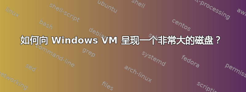 如何向 Windows VM 呈现一个非常大的磁盘？