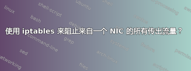 使用 iptables 来阻止来自一个 NIC 的所有传出流量？