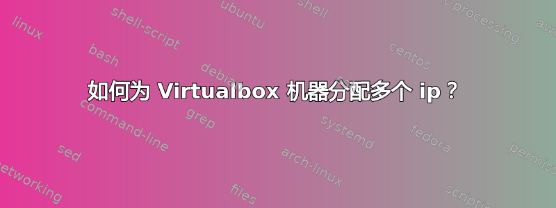 如何为 Virtualbox 机器分配多个 ip？