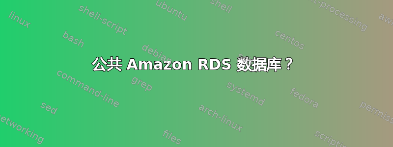 公共 Amazon RDS 数据库？