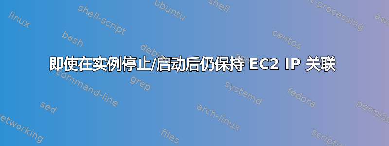 即使在实例停止/启动后仍保持 EC2 IP 关联