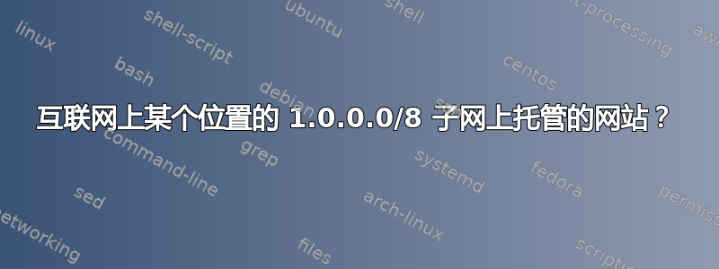 互联网上某个位置的 1.0.0.0/8 子网上托管的网站？