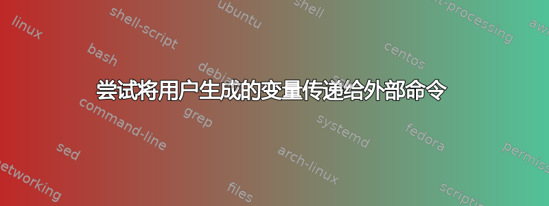 尝试将用户生成的变量传递给外部命令