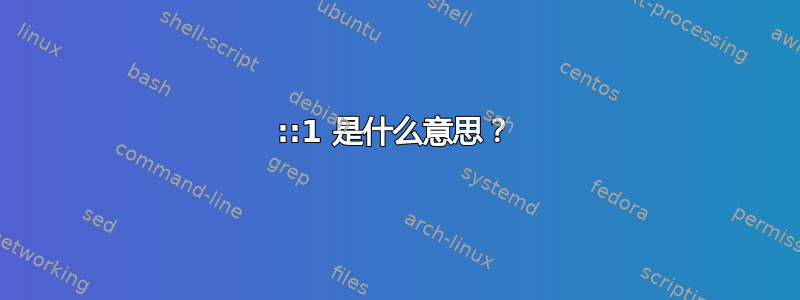 ::1 是什么意思？