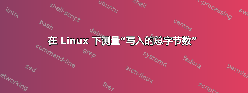 在 Linux 下测量“写入的总字节数”