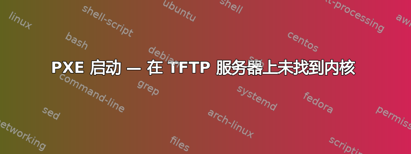 PXE 启动 — 在 TFTP 服务器上未找到内核