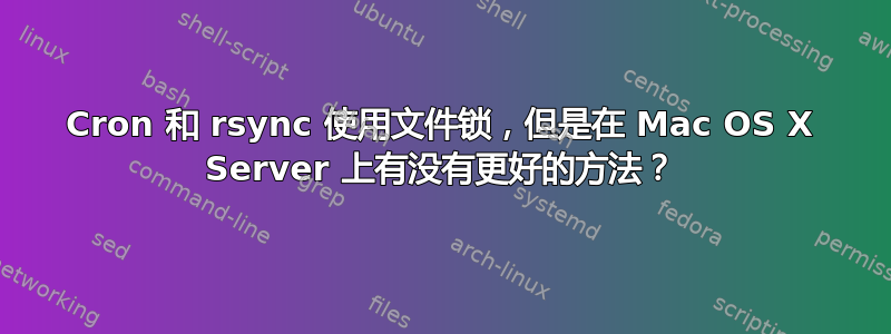 Cron 和 rsync 使用文件锁，但是在 Mac OS X Server 上有没有更好的方法？