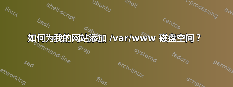 如何为我的网站添加 /var/www 磁盘空间？