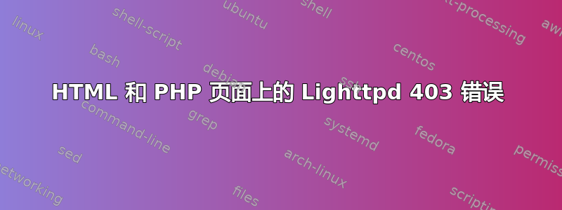 HTML 和 PHP 页面上的 Lighttpd 403 错误