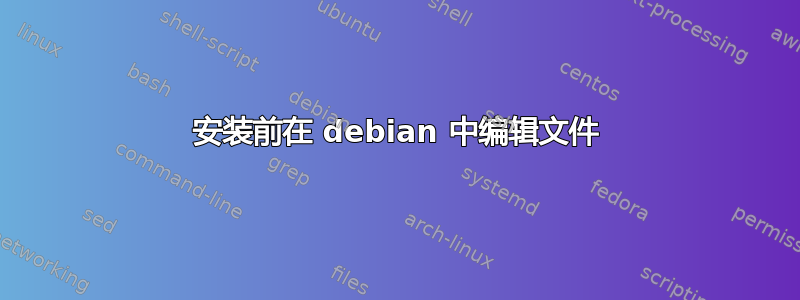 安装前在 debian 中编辑文件