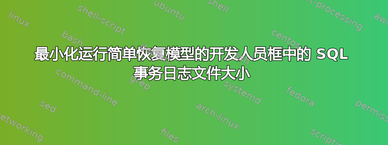 最小化运行简单恢复模型的开发人员框中的 SQL 事务日志文件大小