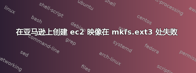 在亚马逊上创建 ec2 映像在 mkfs.ext3 处失败