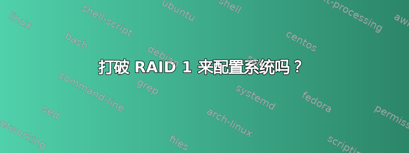 打破 RAID 1 来配置系统吗？