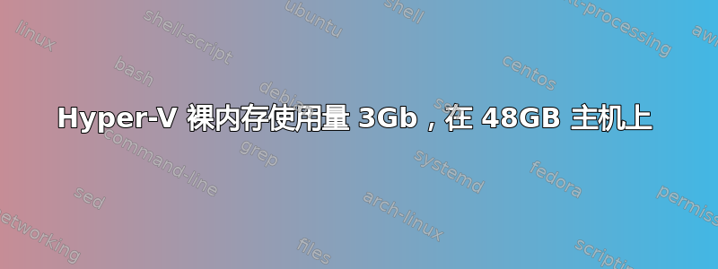 Hyper-V 裸内存使用量 3Gb，在 48GB 主机上