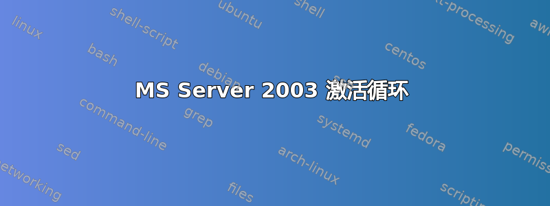 MS Server 2003 激活循环