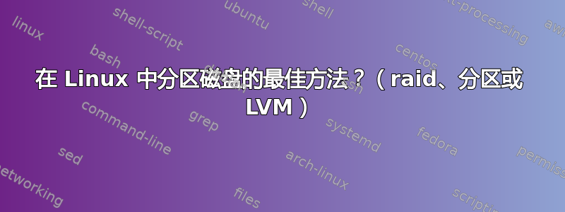 在 Linux 中分区磁盘的最佳方法？（raid、分区或 LVM）