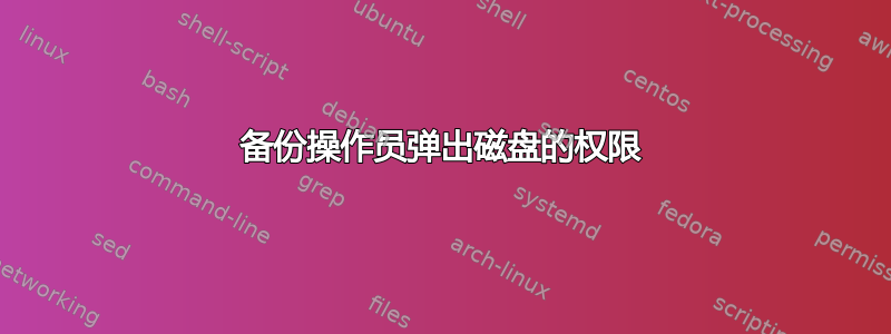 备份操作员弹出磁盘的权限