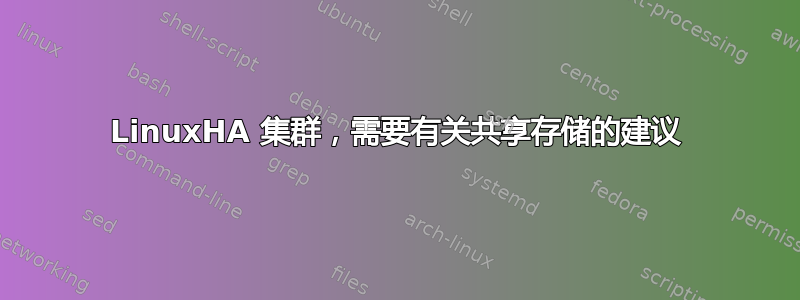 LinuxHA 集群，需要有关共享存储的建议