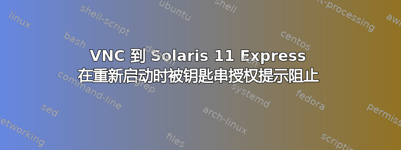 VNC 到 Solaris 11 Express 在重新启动时被钥匙串授权提示阻止