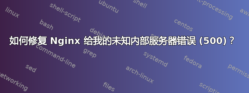 如何修复 Nginx 给我的未知内部服务器错误 (500)？