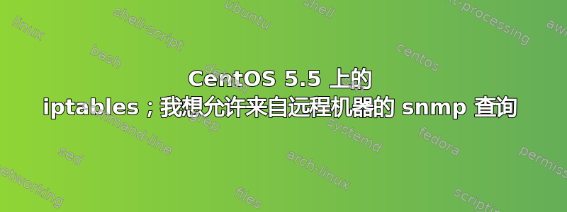 CentOS 5.5 上的 iptables；我想允许来自远程机器的 snmp 查询