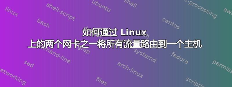 如何通过 Linux 上的两个网卡之一将所有流量路由到一个主机