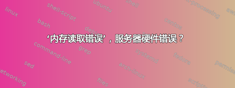 ‘内存读取错误’，服务器硬件错误？