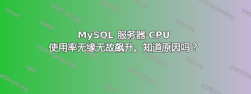 MySQL 服务器 CPU 使用率无缘无故飙升。知道原因吗？